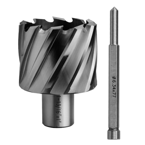 Annular Cutter JESTUOUS 1-13/16 Inch Cut Dia 3/4 Weldon Shank 1 Cut Depth