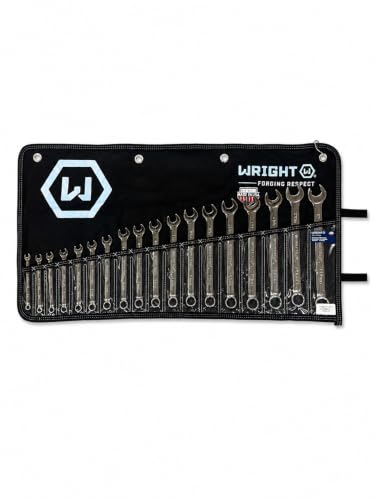 Wright Tool 958 18Pc 12Pt Metric Wrench Set 7-24MM Wright Grip 2.0 USA