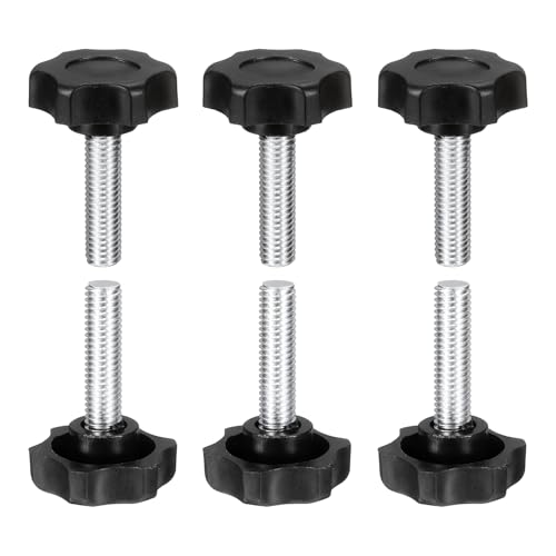HARFINGTON 6Pcs Star Knob Handle M8 x 30mm Male Thread Metric Carbon Steel - size: M8 x 30mm