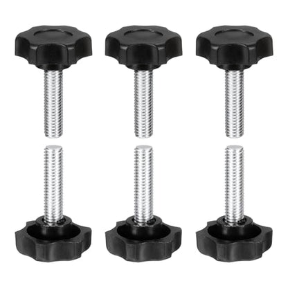 HARFINGTON 6Pcs Star Knob Handle M8 x 30mm Male Thread Metric Carbon Steel - size: M8 x 30mm