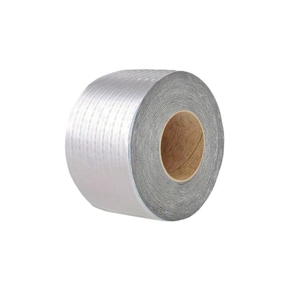 Butyl Sealant Tape RV Roof Repair Tape 0.16ft × 3.28ft, Waterproof Aluminum Foil Sealing Tape for Camper Trailer Boat Leak Patch, UV Resistant Weatherproof Roof Window Pipe Sealing, Silver White