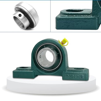 2 Pcs UCP206-18 Pillow Block Mounted Ball Bearing with 1-1/8"(1.125inch) Self Alignment - size: UCP206-18-2 pcs