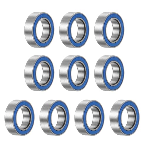 uxcell 10pcs MR106-2RS Miniature Deep Groove Ball Bearings 6x10x3mm Rubber Sealed Bearings for TRX4 1/10 RC Cars Trucks, 3D Printer, P6 (ABEC 3) - color: Blue, size: 6x10x3mm