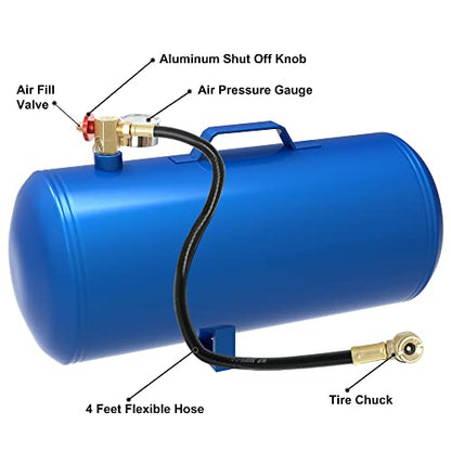 Hromee Air Tank Repair Kit w/Safety Valve, Pressure Gauge and 4 Feet Air Tank Hose Assembly kit for Portable Carry Tank - size: Air Tank Repair Kit