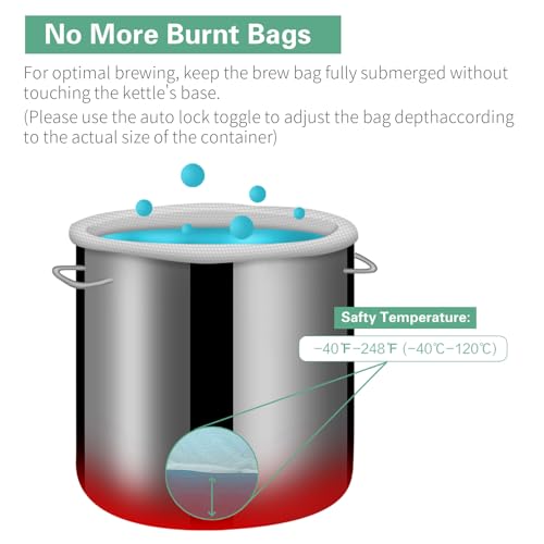 Brew Bag Reusable 4 Pack 22"×26" 250 Micron Fine Mesh Bag for Beer - size: 4 pack-22"×26"