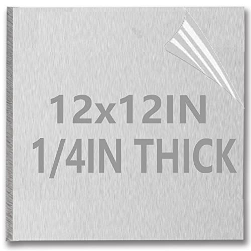1/4Inch Thick Aluminum Sheet Plate, 12" x 12" Heavy Duty Aluminum Plates - size: 12x12", style: 1/4"