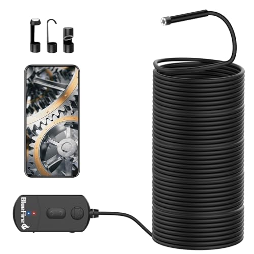 BlueFire 49FT 1080P Wireless Endoscope Camera, 2MP WiFi Borescope - size: 49.2FT