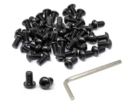 iexcell 50 Pcs 1/4-20 x 7/16" Stainless Steel 304 Hex Socket Button Head Cap Screws Bolts, Black Oxide Finish, with Hex Key Spanner - size: 1/4-20 x 7/16"