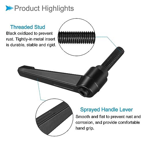 Clamping Lever Handles, M10 x 30mm Male Thread, Adjustable Quick Release Locking Rotating Bolt Knobs Black - (Applications: for Lathe Machinery), 3-Pieces - size: M10 x 30mm
