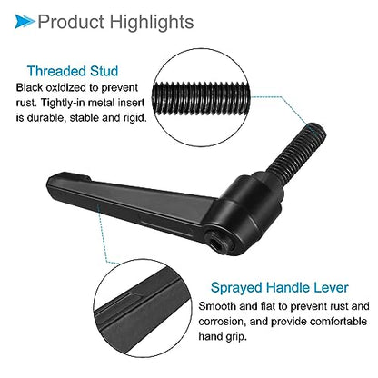 Clamping Lever Handles, M10 x 30mm Male Thread, Adjustable Quick Release Locking Rotating Bolt Knobs Black - (Applications: for Lathe Machinery), 3-Pieces - size: M10 x 30mm