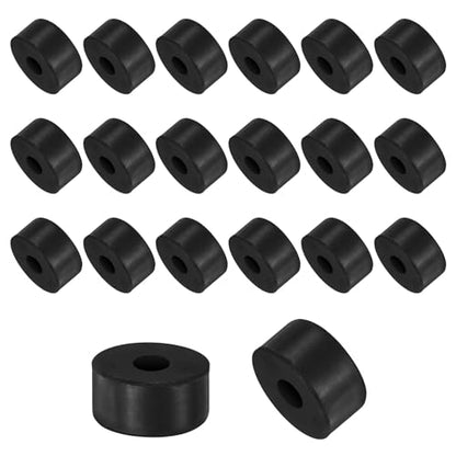M METERXITY 20-Pack Rubber Spacer 0.24" ID 0.79" OD 0.39" Thick Neoprene Anti Vibration Pads Round Isolation Washers Bushings for Cars/Boats/Home/Machinery, Shock Noise Reduction Pads [Black] - size: 0.24" x 0.79" x 0.39"