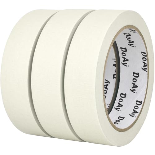3 Pack White Painters Tape - Masking Tape 1 Inch Wide - Multi-Surface, Smart Adhesion, Indoor & Outdoor - 270FT Total - Paint Tape for Artist, DIY, Labeling, Art, Car, General Purpose (#3910) - color: White - 270FT