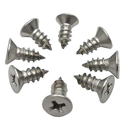 5 x 12mm Screw, Flat Head, Phillips Drive, Self Drilling, 304 Stainless Steel Drywall Wood Screws 100Pcs - size: 5 x 12mm