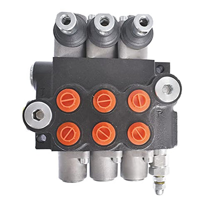kimllier Hydraulic Valve 3 Spool 11GPM 3600PSI SAE Ports Double Acting - size: 3 Spool 11 GPM
