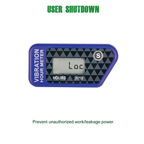 YOOREAL Vibration Hour Meter,Maintenance Hours Waterproof IP68 - color: Blue