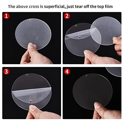 4Inch Round Acrylic Blanks Ornament 20Pcs Clear Acrylic Disc Circle - size: 4 inch