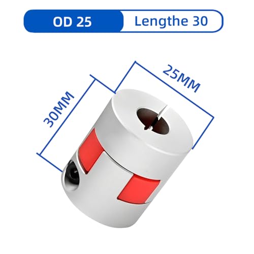 Upgrade D25*L30 Flexible Shaft Coupling 10mm to 10mm Aluminium Plum Connector Flexible Coupler for 3D Printer CNC Machine and Servo Stepper Motor - size: Bore 10mm to 10mm