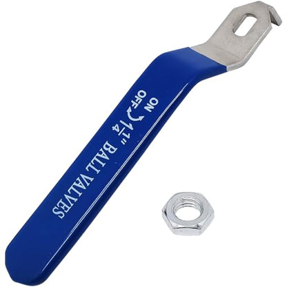 1 Piece Hole Size 7x12mm 201 Stainless Steel Ball Valve Handle with Blue Plastic Handle Grip & Nut for 1-1/4inch Ball Valve (One Claw) - size: 7x12mm,1-1/4inch