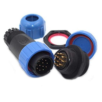 SP21 2Pin-12Pin Power Industrial Connector,IP67 Outdoor Waterproof Connector for LED Light Equipment (12Pin) - size: 12Pin