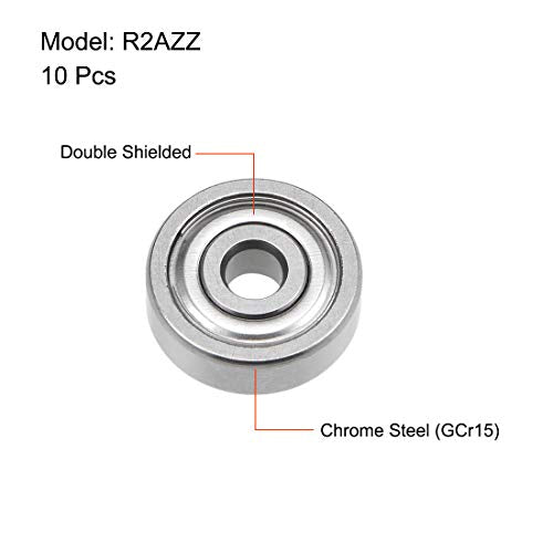 uxcell R2AZZ Deep Groove Ball Bearing 1/8" x 1/2" x 11/64" 10pcs - size: 1/8"x1/2"x11/64"