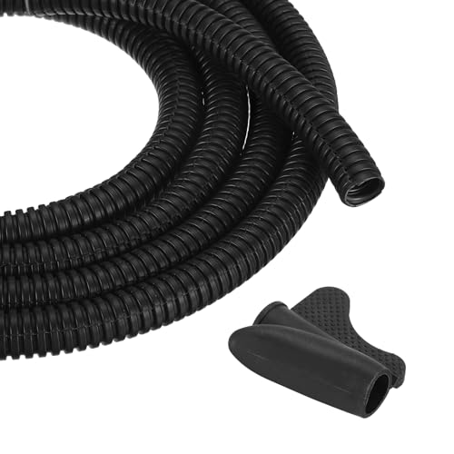 MECCANIXITY 3/8" 200ft Split Wire Loom Tubing w/Installation Tool Black - color: Black, size: 3/8 Inch 200ft