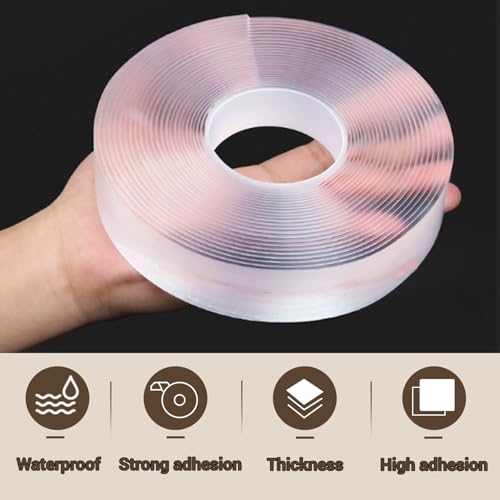 Qoqooice Nano Double Sided Tape Heavy Duty Mounting Tape 1.18" x 33 FT Resistente Clear Super Stick Tape with High Tack Strong Grip Picture Hanging Strips Adhesive Poster Carpet Tape - size: 1.18 Inch x 33 FT