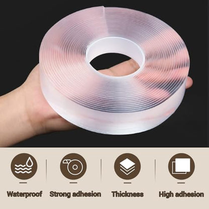 Qoqooice Nano Double Sided Tape Heavy Duty Mounting Tape 1.18" x 33 FT Resistente Clear Super Stick Tape with High Tack Strong Grip Picture Hanging Strips Adhesive Poster Carpet Tape - size: 1.18 Inch x 33 FT