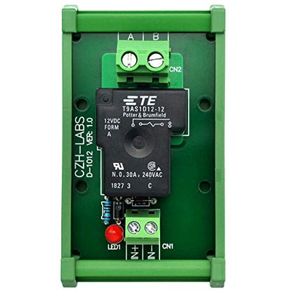 CZH-Labs DIN Rail Mount 12V Passive SPST-NO 30Amp Power Relay Module.