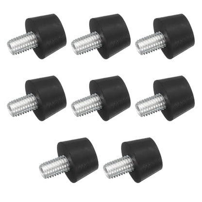 uxcell 8Pcs Thread Adjustable Levelling Feet, 0.98" x 0.71" Rubber Furniture Feet with M10 x 14mm Studs for Table Chair Feet Floor Protector, Black - size: 0.98" x 0.71", M10 x 14mm