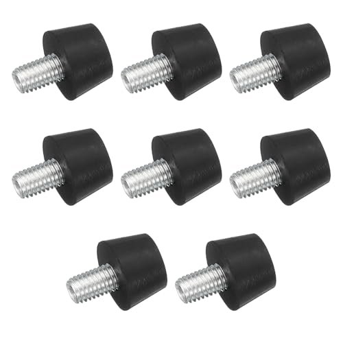 uxcell 8Pcs Thread Adjustable Levelling Feet, 0.98" x 0.71" Rubber Furniture Feet with M10 x 14mm Studs for Table Chair Feet Floor Protector, Black - size: 0.98" x 0.71", M10 x 14mm