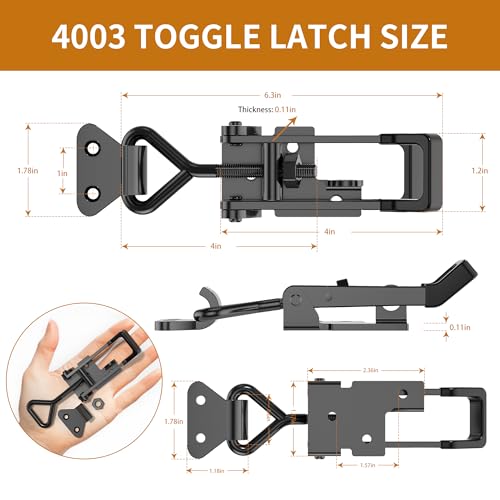 8Pack Heavy Duty Toggle Clamp Latch 4003 Style Pull Clamp Black for Smoker - size: 8Pack