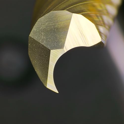 Tools Solid Carbide CNC Spiral Single Flute End Mill -ZrN Coating for Acrylic Plate Aluminum, Wood, Plastic, Brass, Copper Cutting - 1/4 Diameter 1/4" - size: ZrN 1/4-2.0" 1PCS