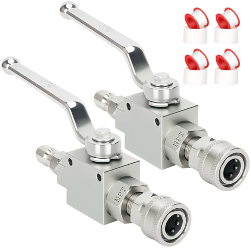 2-Pack Pressure Washer Ball Valve, 3/8" Quick Connect, 4500 PSI Valve - style: 2Pcs