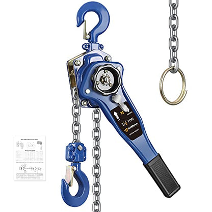 1-1/2 Ton Lever Chain Hoist,3300 LBS Capacity,20 FT Manual Ratchet Puller - size: 3300 LBS 20FT