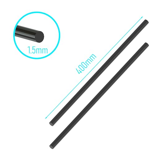 10Pcs Carbon Fiber Rod, 1.5mm x 400mm - size: 1.5mm x 400mm-10PC