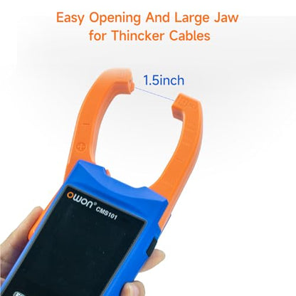 OWON Digital Clamp Meter with 2.8-inch IPS LCD Display, AC/DC Oscilloscope Function 3 in 1, 20000 Count True RMS Auto-ranging Current Meter, Bluetooth Current Meter and Oscilloscope - style: Yel101