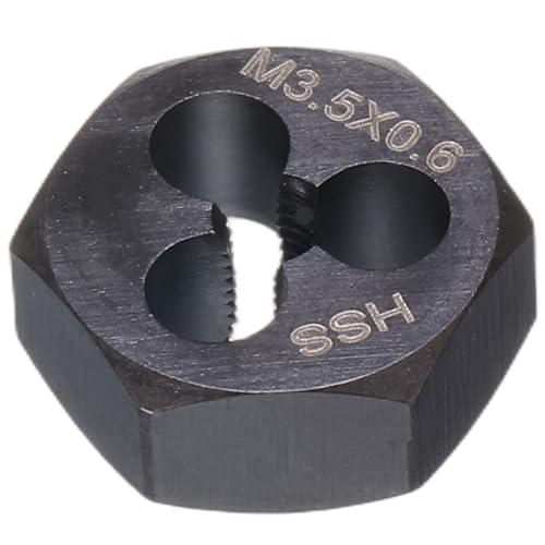HARFINGTON Hex Threading Die M3.5 x 0.6 Metric Thread Right Hand High Speed Steel Rethreading Fixed Die Screw Cutting Tapping Repair Tool - size: M3.5 x 0.6