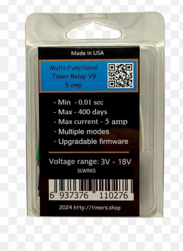 XDP Small Miniature Timer Delay Relay 0.1 Sec to 9999 Hours, 3V 12V 18V DC 5A, Power On/Off Delay, Cycling, Industrial Control & Hobby