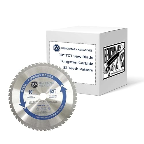 Benchmark Abrasives 10" TCT Circular Saw Blade for Metal, 52 Teeth
