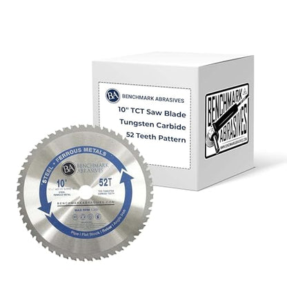 Benchmark Abrasives 10" TCT Circular Saw Blade for Metal, 52 Teeth