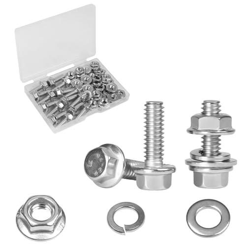 15 Sets 1/4-20 x 3/4" Flanged Hex Head Bolts Kits - size: 1/4-20 x 3/4"