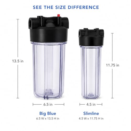 CFS Big Blue Filter Housing Kit, 10 x 4.5 in, 1 in NPT, Carbon Block - size: 10 x 4.5 in Big Blue, 1 in NPT