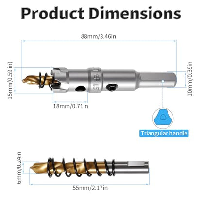 15mm TCT Hole Saw, 0.59", Heavy Duty Titanium Pilot Drill Bit - size: Φ15