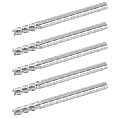 1/4" Ceramic Square End Mill 4 Flute Milling Bits Set for Steel 5pcs - size: 1/4 inch