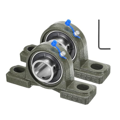 uxcell 2 Pcs UCP206-19 Pillow Block Bearings 1-3/16 inch Bore Self Alignment, Solid Cast Iron Base Mounted Chrome Steel Bearings - size: UCP206-19