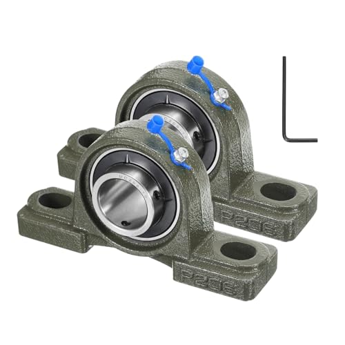 uxcell 2 Pcs UCP206-19 Pillow Block Bearings 1-3/16 inch Bore Self Alignment, Solid Cast Iron Base Mounted Chrome Steel Bearings - size: UCP206-19