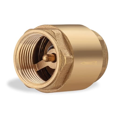 Brass One Way Check Valve 3/4" Female Backflow Preventer, Check Valve for Repair NPT Female Thread Brass Float Reinforced - 0,75 inch Float Brass - size: 3/4" female