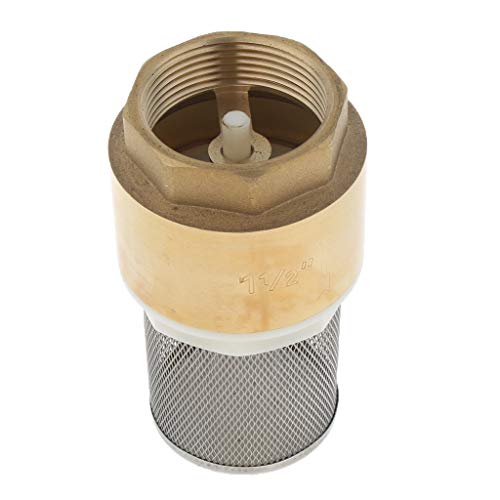 Baosity Brass Foot Valve Mesh Check Valve with Strainer Filter DN40 1-1/2 Inch, Installed at a Pump or at The Bottom of a Pipe line