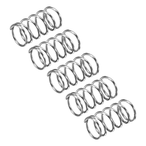 uxcell Compression Spring, 5Pcs 304 Stainless Steel, 8mm OD, 0.8mm Wire Size, 15mm Free Length, Silver Tone - size: 8x0.8x15mm