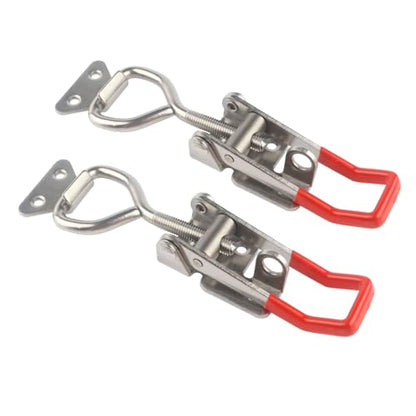 4003 Toggle Latch Clamp, 304 Stainless Steel Adjustable Toggle Latches With Lock Hole, 1320Lbs Holding Capacity Heavy Duty Toggle Clamp For Locking Freezer Door, Storage Boxes, 2Pcs